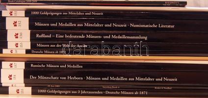 13db árverési katalógus, főleg Künker 2006-2009-ig