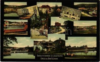 1910 Vízakna, Salzburg, Ocna Sibiului; Sós gyógyfürdő részletek. Takáts Jenő kiadása / spa, salt bath (ázott sarok / wet corner)