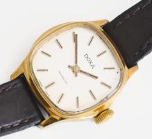 Doxa, női kézi felhúzós karóra, működik, bőr szíjjal 23x30 mm