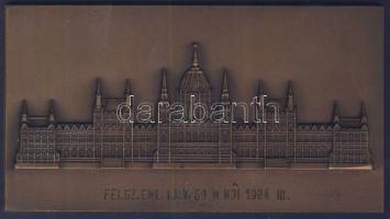 1984. "Felszabadulási emlék" nagyalakú Br plakett T:2 Eredeti díszdobozban!