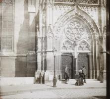 1905 Budapest, látványos üveg diák gyűjteménye: A Halászbástya a megnyitás után, Vár,, látkép a Várb...