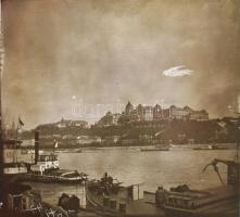 1905 Budapest, látványos üveg diák gyűjteménye: A Halászbástya a megnyitás után, Vár,, látkép a Várb...