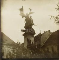 1905 Budapest, látványos üveg diák gyűjteménye: A Halászbástya a megnyitás után, Vár,, látkép a Várb...