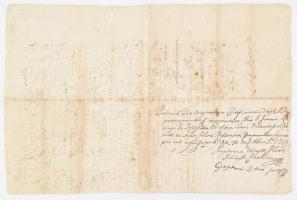 1713. dec. 30. Bizonyságlevék Ráthonyi Jánosnak az éradonyi (Erdély, Románia, Adoni) szőlő birtokáró...