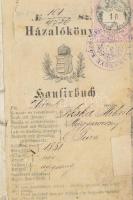 cca 1860 5 db házalókönyv okmánybélyegekkel, sok bejegyzéssel