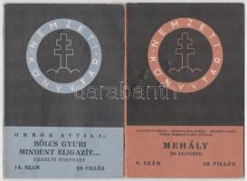 A Nemzeti Könyvtár sorozat 2 kötetet_ Orbók Attila: Bölcs Gyuri mindent eligazít, Móricz, Harsányi, Zilahy, Somogyváry: Mehály és egyebek. Bp., 1940. Kiadói papírkötésben .