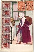 1922 Karácsonyi művészlap / Christmas art s: A. Tekauz