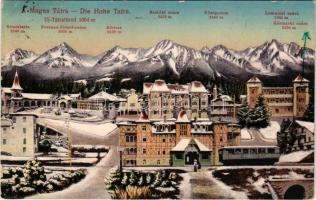 Újtátrafüred, Neu-Schmecks, Novy Smokovec (Magas-Tátra, Vysoké Tatry); villamos megállóhely télen / tram station in winter (r)