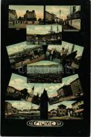 1907 Fiume, Rijeka; Susak, Scene all'arrivo d'un piroscafo, Molo Adamich, Porto Baross, Tersatto, Piazza Adamich, Trsat. Art Nouveau (r)