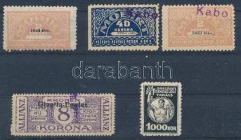 1910-1920 5 db illetékbélyeg