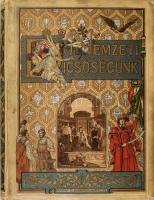 Nemzeti dicsőségünk. Fényes korszakok a magyar nemzet történelméből. Szerk.: Hock János. Kiadta: Herzig Miksa. Szalon kiadás. [Bp., 1900]., Nemzeti Dicsőségünk Kiadó Vállalata, (Révai és Salamon-ny.), 1 (fénymetszetű díszcímlap) t.+VIII+296+4 p.+50 (fénymetszetű műlapok, a táblák előtt feliratozott hártyapapírral) t. Benczúr Gyula, Bihari Sándor, Dudits Andor, Grünwald Béla, Gyárfás Jenő, Holló Barnabás, Koroknyai Ottó, Kovács Mihály, Körösfői-Kriesch Aladár, Lietzenmayer Sándor, Ligeti Antal, Lotz Károly, Madarász Viktor, Matejkó János, Molnár József, Munkácsy Mihály, Orlay Soma, Pálya Celesztin, Pataky László, Székely Bertalan, Than Mór, Tornay Gyula, Vágó Pál, Wagner Sándor, Weber Ferencz és Zichy Mihály festőművészek egészoldalas, heliogravűr festményeivel illusztrált. Hock János szerkesztő előszavával. Benedek Elek, Fekete József, Marczali Henrik, Jókai Mór, Vaszary Kolos, Csuday Jenő, Váradi Antal, Hock János, Seress Imre, Varga Ottó, Kabos Ede, Dedek C. Lajos, Rózsa Miklós, Molnár Ferenc, Ábrányi Emil, Ignotus, Ambrus Zoltán, Herczeg Ferenc, Inczédy László, Palágyi Lajos, Divald Kornél, Heltai Jenő, Fraknói Vilmos, Mikszáth Kálmán, Lipcsey Ádám, Balogh Pál, Bársony István, Acsády Ignác, Gárdonyi Géza, Sebők Zsigmond, Kacziány Géza, Czobor Béla, Jakab Ödön, Széchy Károly, Molnár Géza, Lovik Károly, Bródy Sándor, Kenedi Géza, Szomaházi István, Rákosi Jenő, Makai Emil, Gracza György, Bartha Miklós, Rákosi Viktor, Ifj. Ábrányi Kornél, Andrássy Gyula írásaival. Kiadói aranyozott, festett, illusztrált, dombornyomásos egészvászon díszkötésben, a borítón allegorikus nőalakok által tartott koronával és nemzeti középcímerrel, és a borítón Hunyadi Mátyást emberei körében ábrázoló selyemképpel, festett, piros lapélekkel, Gottermayer-kötés, díszes előzéklapokkal. a borítón kis sérüléssel, egy hártyapapír szélén kis szakadásokkal, de egyébként jó állapotban.