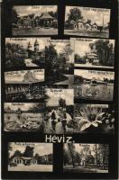 Hévízgyógyfürdő, mozaiklap 12 képpel. Mérei Ignác kiadása (ázott sarok / wet corner)