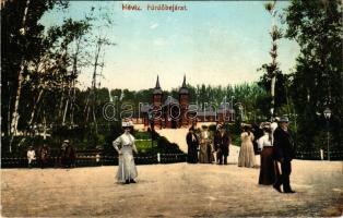 Hévízgyógyfürdő, fürdőbejárat. Mérei Ignác kiadása (ázott sarkak / wet corners)