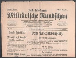 1914 A Militarische Rundschau július 27. száma az első világháború első eseményeiről