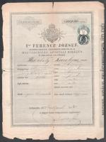 1877 Útlevél 1Ft okmánybélyeggel