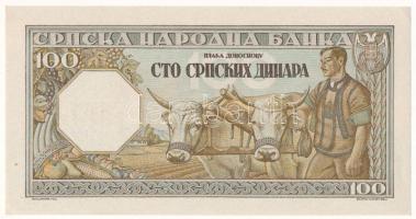 Szerbia / Német megszállás 1943. 100D "P.0489 416" T:AU
Serbia / German occupation 1943. ...