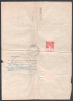 1941 Marhalevél Szolnok, rajta 1943 Abony Bajtársi Szolgálat 2 f bélyeggel