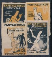 Tevan fantasztikus könyvtár 4 db reklám bélyeg