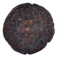 Bizánci Birodalom / Konstantinápoly / I. Justinianus 527-565. 1/2 Follis bronz érme (9,28g) T:F patina Byzantine Empire / Constantinople / Justinianus I 527-565. 1/2 Follis bronze coin (9,28g) C:F patina