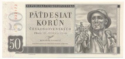Csehszlovákia 1950. 50K "A39 022172" T:UNC,AU Czechoslovakia 1950. 50 Korun "A39 022172" C:UNC,AU Krause 71.a
