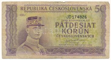 Csehszlovákia 1945. 50K T:F,VG Czechoslovakia 1945. 50 Korun C:F,VG Krause 62.