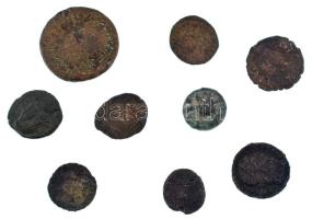 Római Birodalom ~III-IV. század 9db-os bronz érmetétel T:vegyes Roman Empire ~3rd-4th century 9pcs bronze coin lot C:mixed