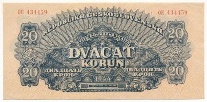 Csehszlovákia 1944. 20K "OE 434459" T:VF Czechoslovakia 1944. 20 Korun "OE 434459" C:VF Krause 47.