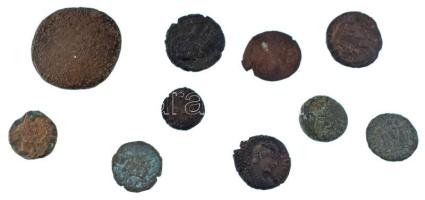 Római Birodalom ~III-IV. század 10db-os bronz érmetétel T:vegyes Roman Empire ~3rd-4th century 10pcs bronze coin lot C:mixed