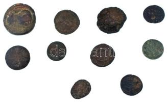 Római Birodalom ~III-IV. század 10db-os bronz érmetétel T:vegyes Roman Empire ~3rd-4th century 10pcs bronze coin lot C:mixed