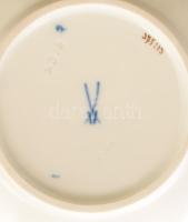 Meissen "X-Form" kávés készlet. Gerezdelt testű aranyozott mintás darabok, XX. sz. második...