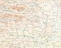 cca 1900 A Kárpátok térképe, Pallas Nagy Lexikona, Bp., Posner, hajtott, javított, 27x42 cm