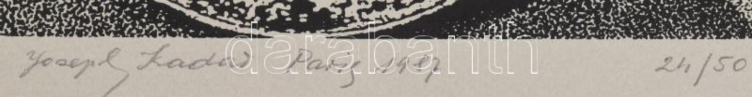 Joseph Kádár (1936-2019): Dualista kompozíció, 1987. Szitanyomat, papír, jelzett, 20/50 számozással....