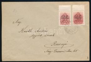 Rozsnyó 1945 Helyi levél Barnaportó 10f + 30f Bodor vizsgálójellel