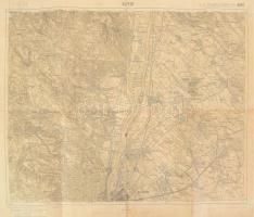 1915 Újpest és környékének katonai térképe, K.u.k. Militärgeographisches Institut, 1:75 000, szakadással, 43×54 cm
