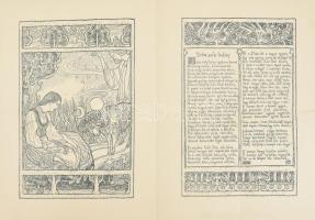 Körösfői Kriesch Aladár (1863-1920): Júlia szép leány, litográfia, hajtott, szakadásokkal, két oldal, 29×21 cm