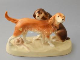 Royal Dux vadászkutya pár. Jelzett, hibátlan, 29x19 cm