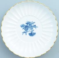 Meissen Aquatinta virágmintás tálka, jelzett, hibátlan, d: 16,5 cm