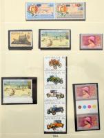Ausztrália szép gyűjtemény 1983-1991 / Australia nice collection (névérték / postal value AUS 340.- ) Lindner falcmentes előnyomott albumban bordó borítóval és tokkal
