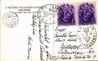 1938 Losonc, Lucenec; bevonulás / entry of the Hungarian troops + "1938 Losonc visszatért"...