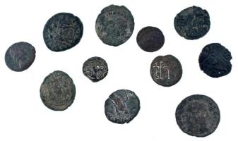 Római Birodalom ~III-IV. század 10db-os bronz érmetétel + 1db indiai(?) bronz érme T:vegyes Roman Empire ~3rd-4th century 10pcs bronze coin lot + 1pc Indian(?) bronze coin C:mixed