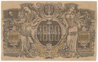 Ukrajna / Autonóm Köztársaság 1918. 1000K "106944" T:VG vágott
Ukraine / Autonomous Repub...
