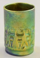 Zsolnay pohár, eozin mázas, jelzett, hibátlan, m:8,5 cm, Terv: Kovács István