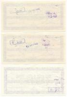 Románia 1983. "Román Külkereskedelmi Bank" 500L utazási csekk (3x) közte sorszámkövető pár...