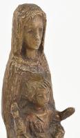 Jelzés nélkül: Anya gyermekével. Bronz, m: 22 cm