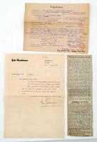 Autograph and letter of German artist Fritz Brockmann, Fritz Brockmann német előadóművész kártyája és aláírása fejléces levélpapíron