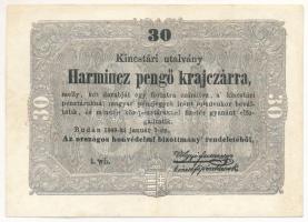 1849. 30kr "Kossuth bankó" T:F, szép papír Adamo G103