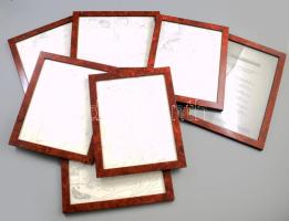 Pablo Picasso (1881-1973): 6 db kompozíció. Fakszimile nyomat, papír, jelzett a nyomaton. Museu d'Art Espanyol Contemporani and Fundacion Juan March kiadása, 1996. Mindegyik üvegezett fakeretben. 20x25 cm. Kísérőlappal.