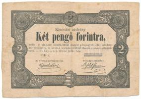 1849. 2Ft "Kincstári utalvány", sorszám nélküli "GD ü." T:F Adamo G108