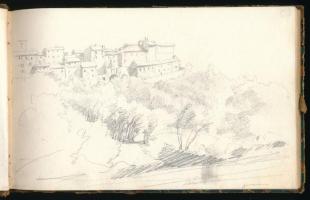 Telepy Károly (1828-1906): Vázlatkönyv össz. kb. 57 rajzzal, első lapon Telepy Károlyautográf bejegy...