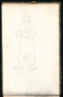 Telepy Károly (1828-1906): Vázlatkönyv össz. kb. 57 rajzzal, első lapon Telepy Károlyautográf bejegy...